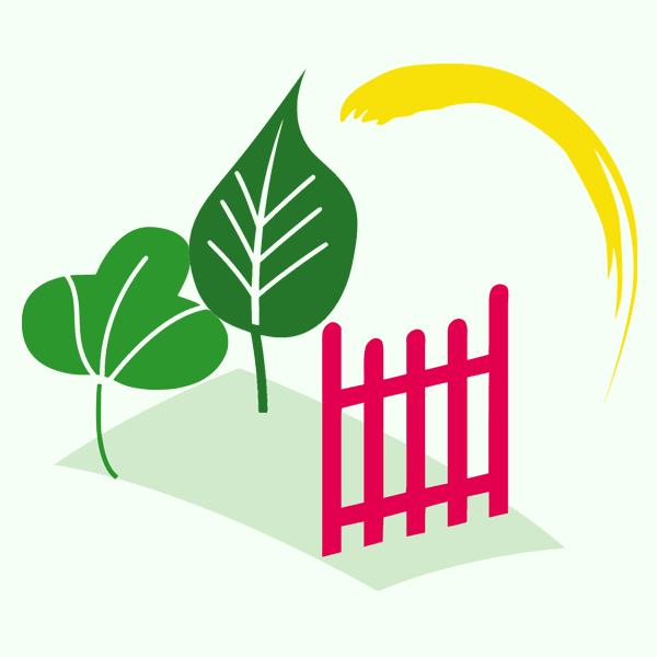 Logo de Paysages d'Argoat - une clôture et des arbres sous le soleil